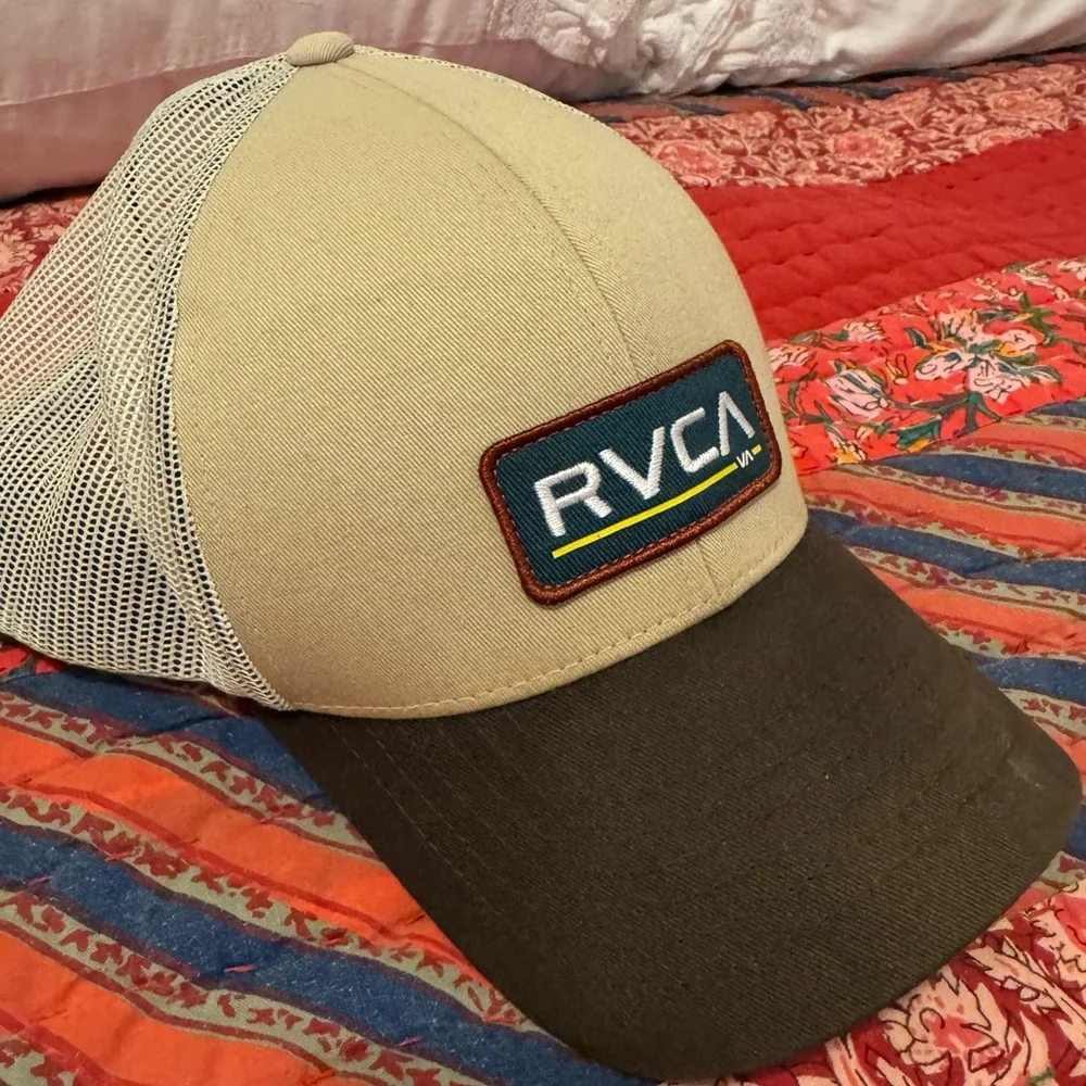 RVCA Tan and Brown Hat